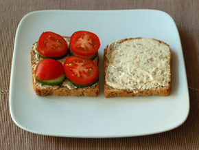 Nutty Humus Sandwich