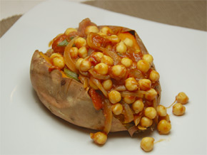 Saucy Chickpeas and Sweet Potato