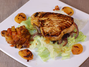 Tuna Steak with Apricot Compote